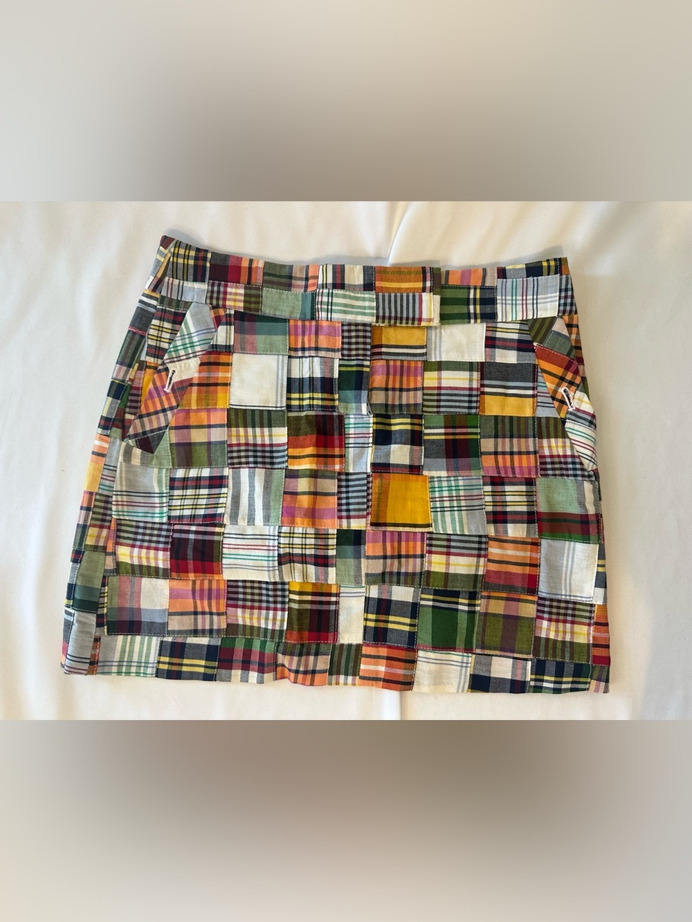 J. Crew Patchwork Plaid Mini Skirt in Multicolor Plaids